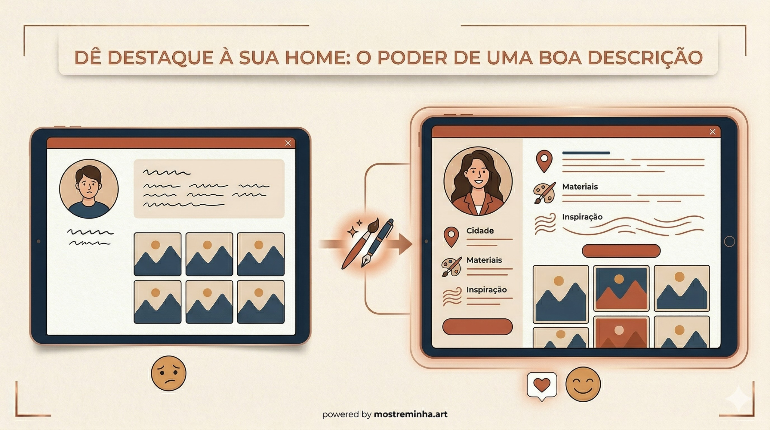 O Cartão de Visitas da sua Arte: O que escrever na página inicial para atrair mais clientes